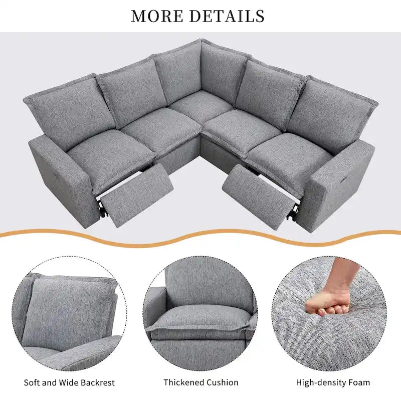 Power Recliner Chair Home Theater Seating Soft Chair with USB Port for Living Room, Bedroom, Theater room, Beige