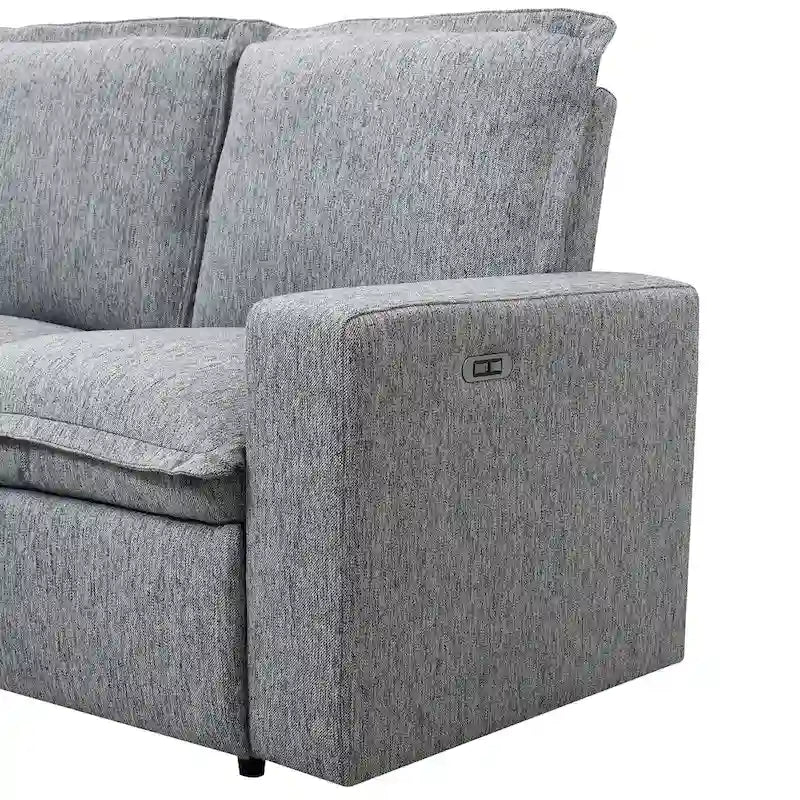 Power Recliner Chair Home Theater Seating Soft Chair with USB Port for Living Room, Bedroom, Theater room, Beige