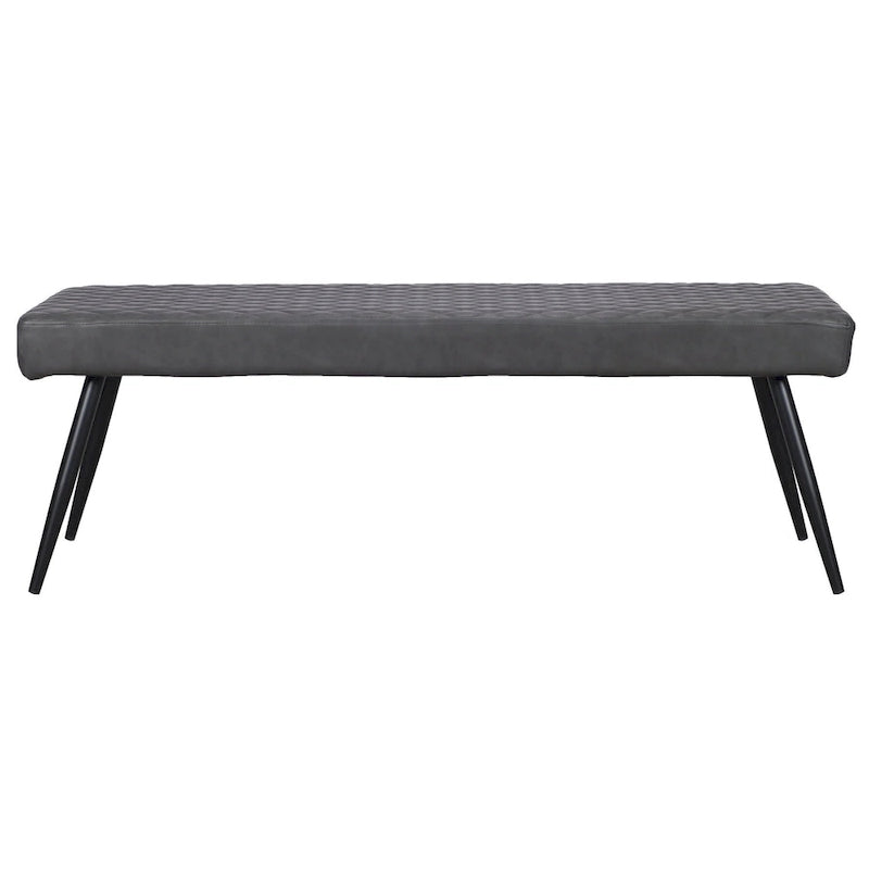 54 Dark Gray and Black Faux Leather Upholstered Dining Bench - 53.54' X '18.7' X '16.54