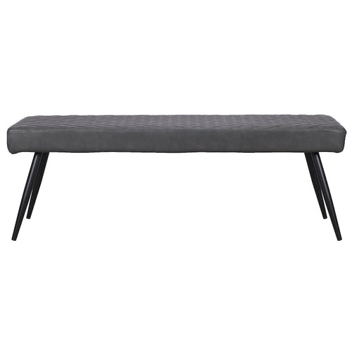 54 Dark Gray and Black Faux Leather Upholstered Dining Bench - 53.54' X '18.7' X '16.54