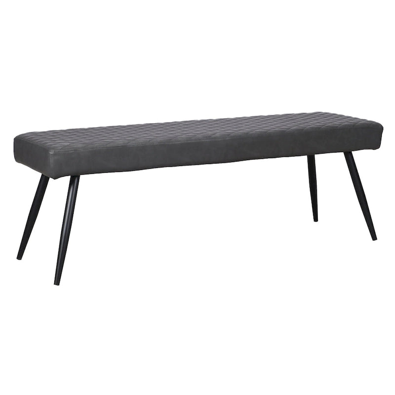 54 Dark Gray and Black Faux Leather Upholstered Dining Bench - 53.54' X '18.7' X '16.54