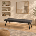 54 Dark Gray and Black Faux Leather Upholstered Dining Bench - 53.54' X '18.7' X '16.54