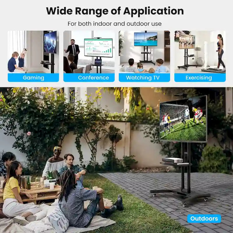Mobile TV Stand for 32-82 LCD LED Flat Screen TVs up to 132