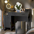 Vanity Desk with 4 Storage Drawers,Modern Makeup Vanity Table with Charging Station