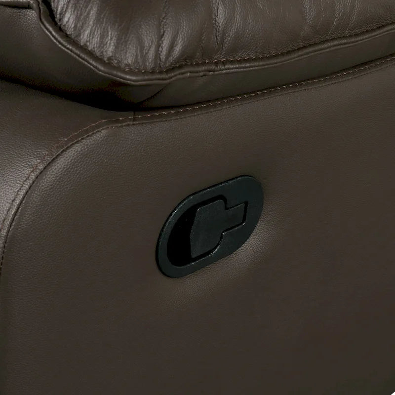 Modern 2-Piece Leather Match Reclining Sofa Set with FSC Certified Wood Frame