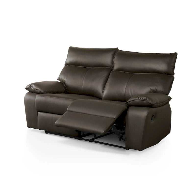 Modern 2-Piece Leather Match Reclining Sofa Set with FSC Certified Wood Frame