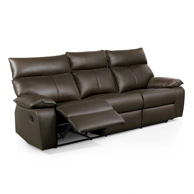 Modern 2-Piece Leather Match Reclining Sofa Set with FSC Certified Wood Frame