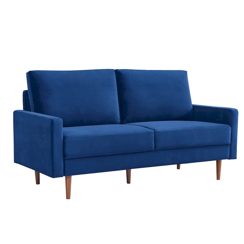 69 Inch Wide Upholstered Sofa with Square Arms