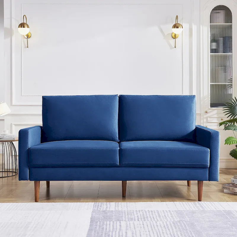 69 Inch Wide Upholstered Sofa with Square Arms