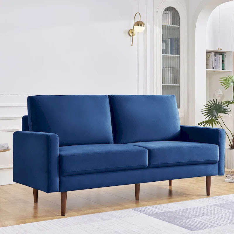 69 Inch Wide Upholstered Sofa with Square Arms