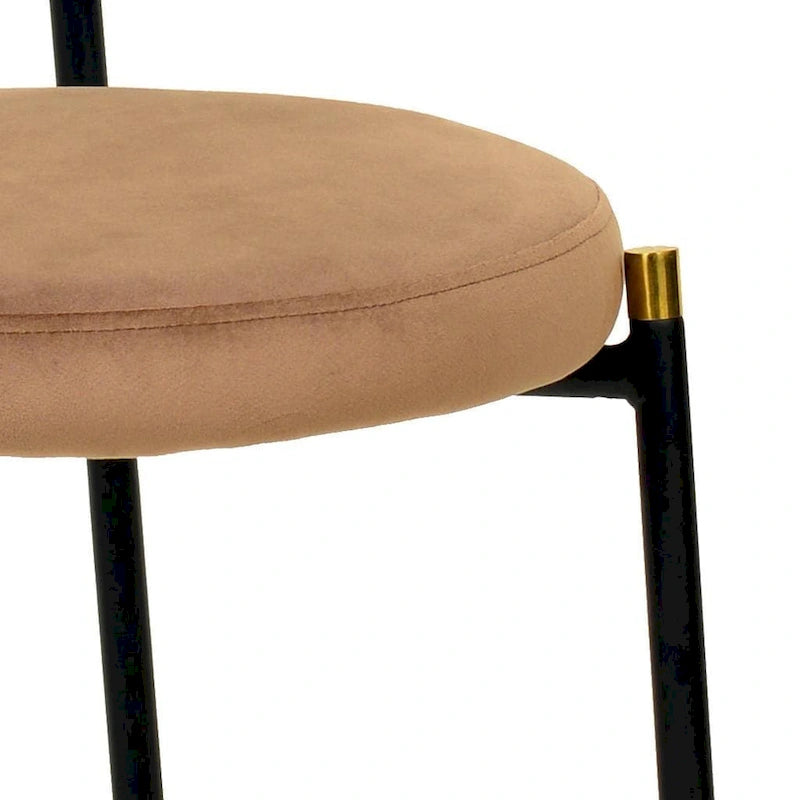 Set of 2 Modern Dining Chair with Wicker Back & Upholstered Velvet Seat for Home Office Living Room & Kitchen