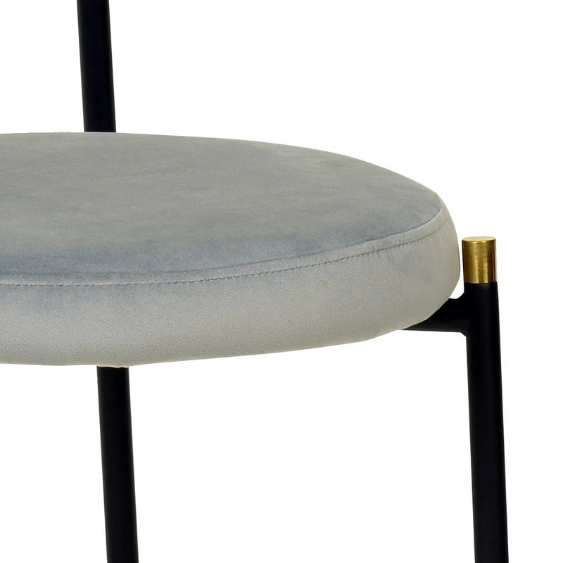 Set of 2 Modern Dining Chair with Wicker Back & Upholstered Velvet Seat for Home Office Living Room & Kitchen