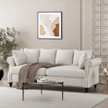 Fabric Pillowback 3 Seater Sofa with Nailhead Trim by