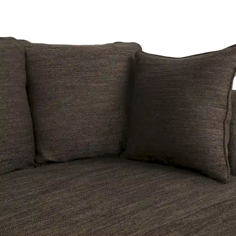 Fabric Pillowback 3 Seater Sofa with Nailhead Trim by