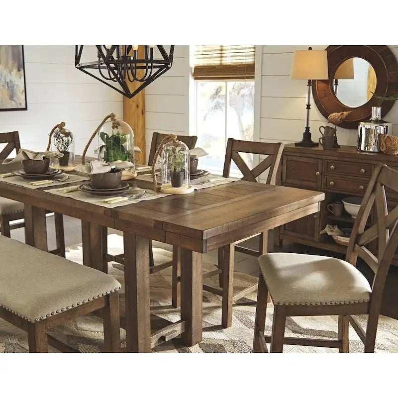 Counter Height Extension Table - Grayish Brown - 36 W x 86 D x 36 H