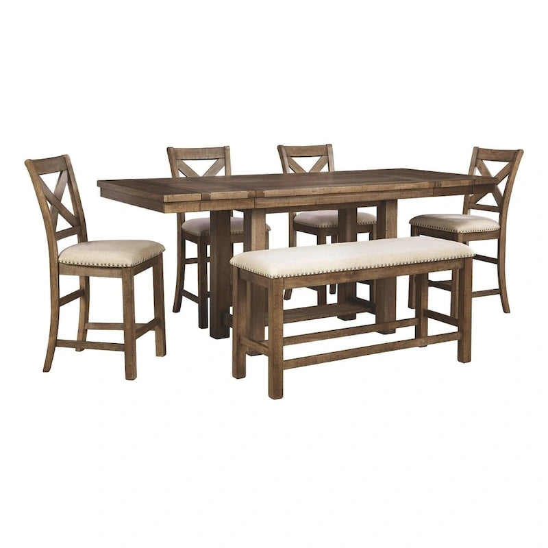 Counter Height Extension Table - Grayish Brown - 36 W x 86 D x 36 H