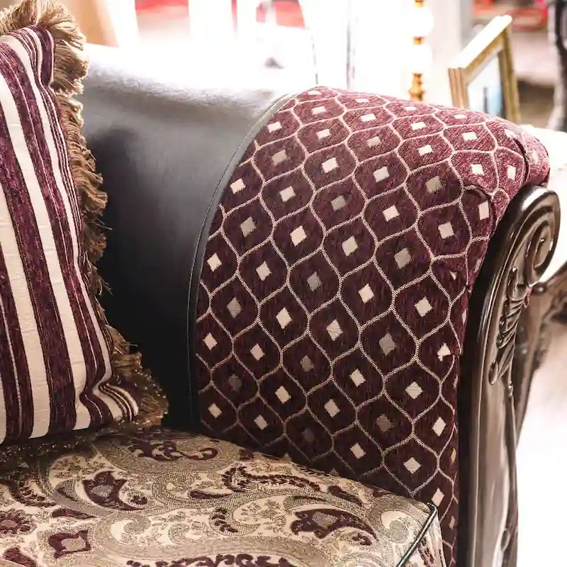 Traditional Faux Leather Tufted Loveseat by
