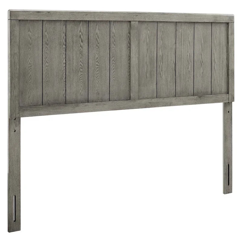 Country Style Queen Size Grey Wooden Headboard