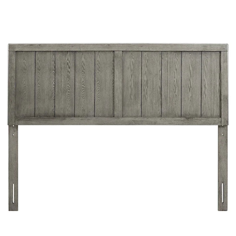 Country Style Queen Size Grey Wooden Headboard