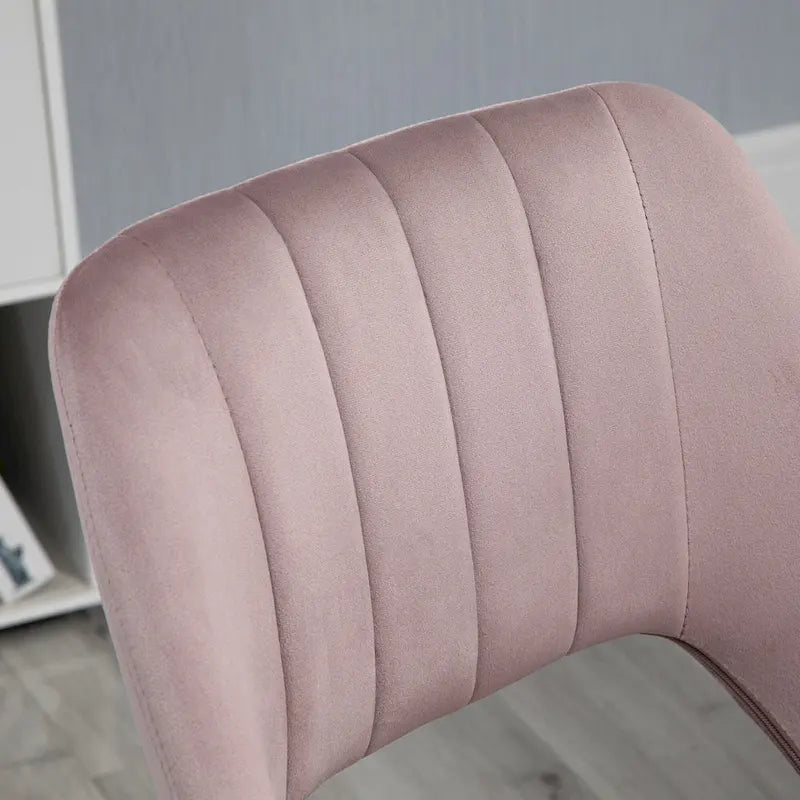 Modern Mid Back Office Chair with Velvet Fabric, Swivel Computer Armless Desk Chair