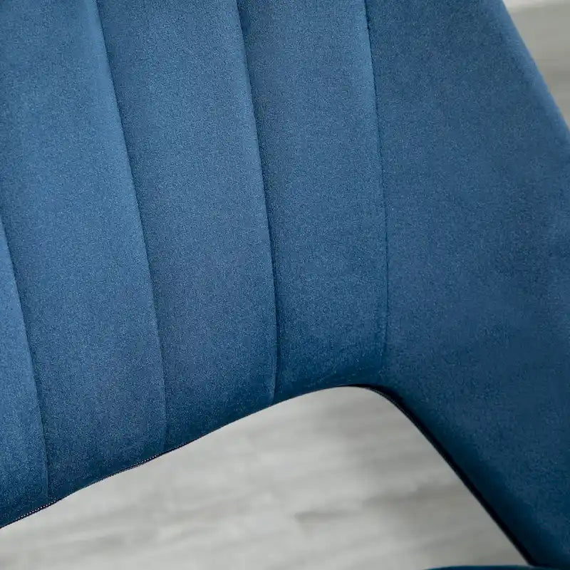 Modern Mid Back Office Chair with Velvet Fabric, Swivel Computer Armless Desk Chair