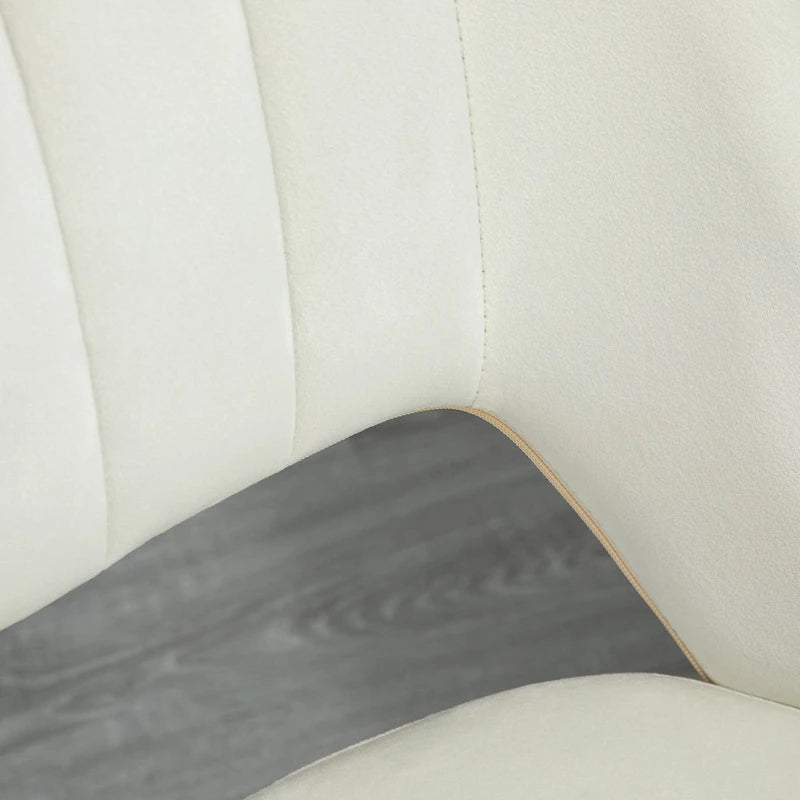 Modern Mid Back Office Chair with Velvet Fabric, Swivel Computer Armless Desk Chair
