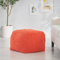 Modern Microfiber Chenille Pouf by