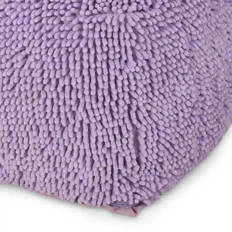 Modern Microfiber Chenille Pouf by
