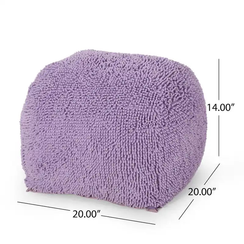 Modern Microfiber Chenille Pouf by