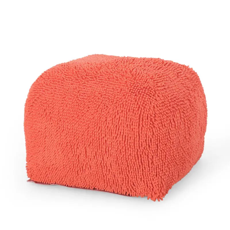 Modern Microfiber Chenille Pouf by