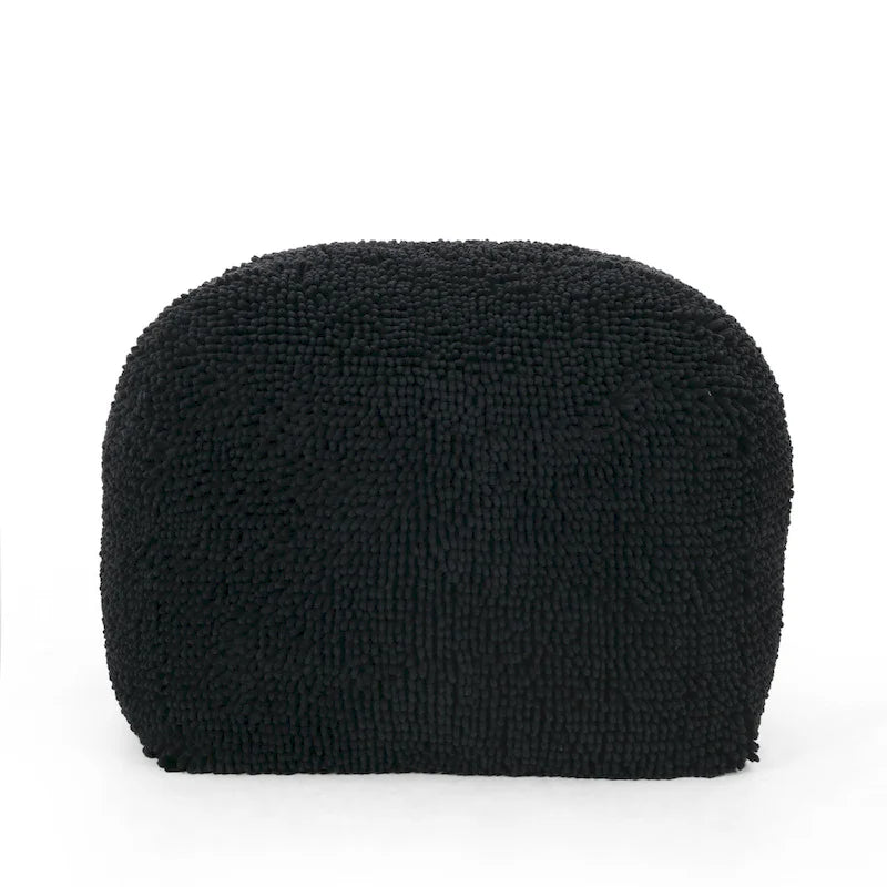 Modern Microfiber Chenille Pouf by