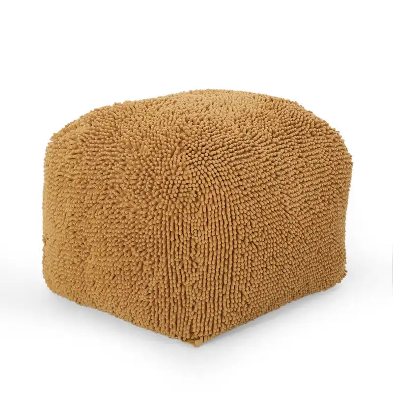 Modern Microfiber Chenille Pouf by