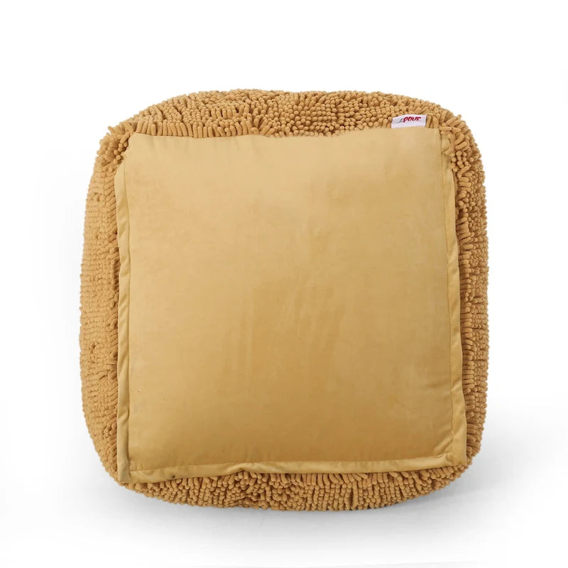 Modern Microfiber Chenille Pouf by