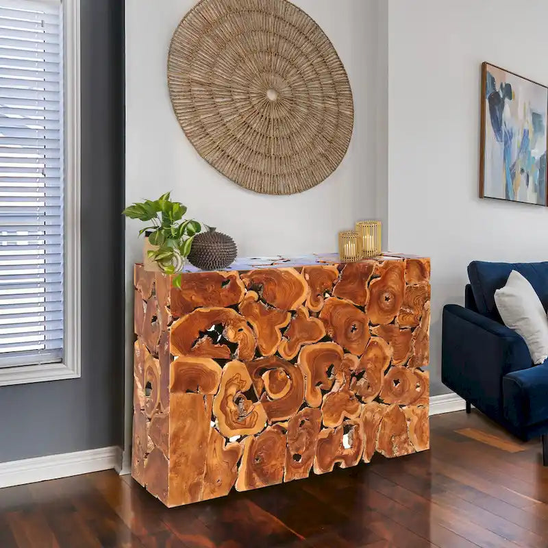 Rustic Teak Wood Console Table