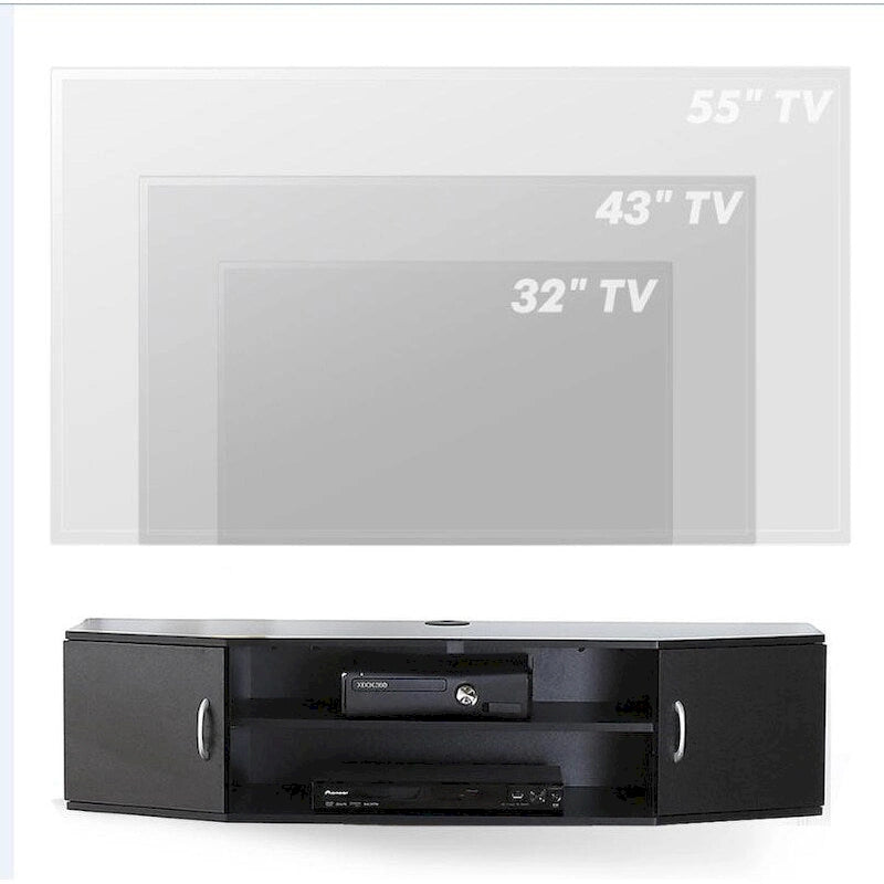 Wall Mounted TV Media Console Floating Desk Storage Hutch - 43.3