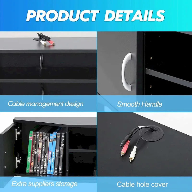 Wall Mounted TV Media Console Floating Desk Storage Hutch - 43.3