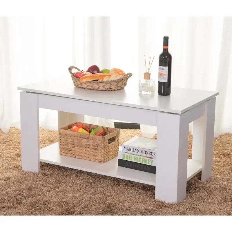 Modern Wood Coffee Table with Lift Tabletop