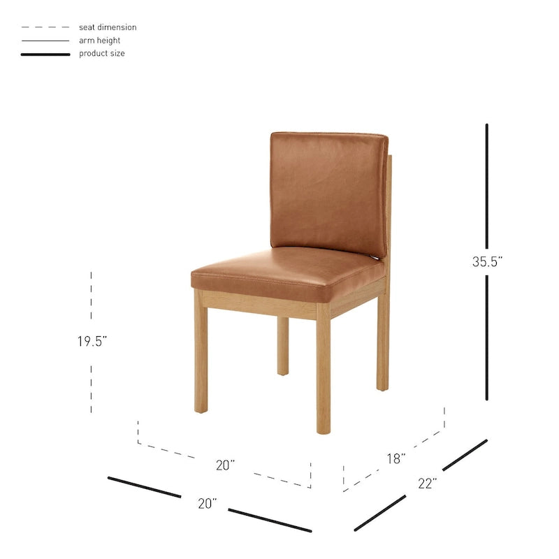 Faux Leather Dining Side Chair (Set of 2)