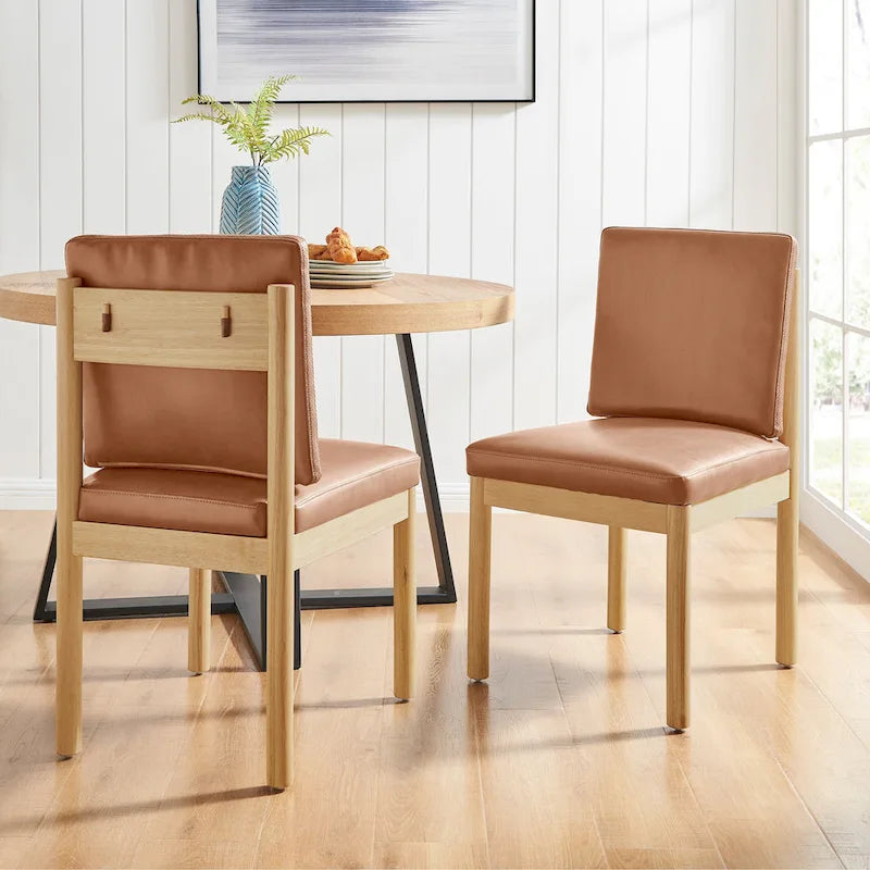 Faux Leather Dining Side Chair (Set of 2)