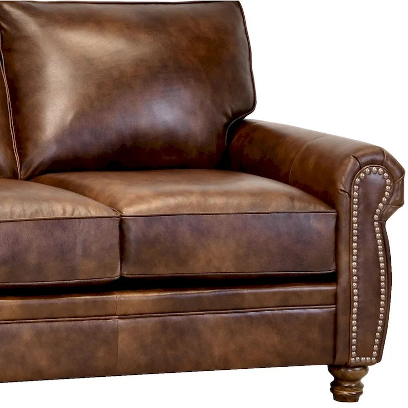 Brown Top Grain Leather Sofa