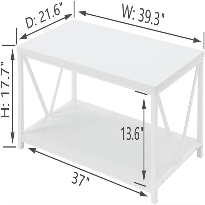 Coffee Table Rustic Wood - 21.6D x 39.3W x 17.7H