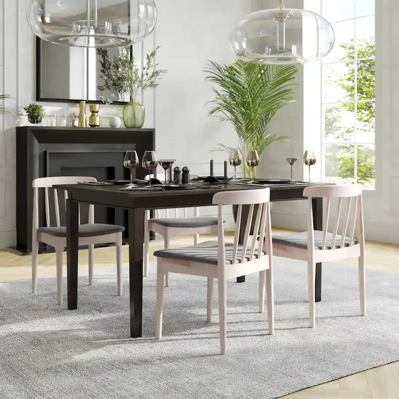 Commercial Solid Wood Dining Chair with Vinyl Padded Seat