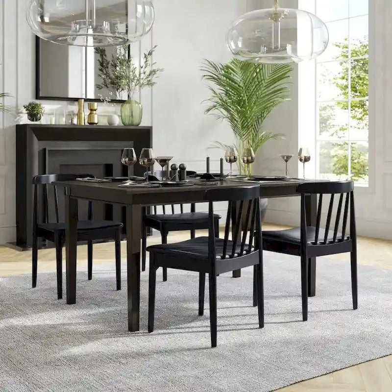 Commercial Solid Wood Dining Chair with Vinyl Padded Seat