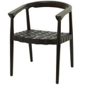 Teak Wood Handmade Woven Dining Chair with Armrests - Brown or Dark Brown
