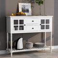 Farmhouse White Wood Entryway Console Table Buffet Storage Cabinet